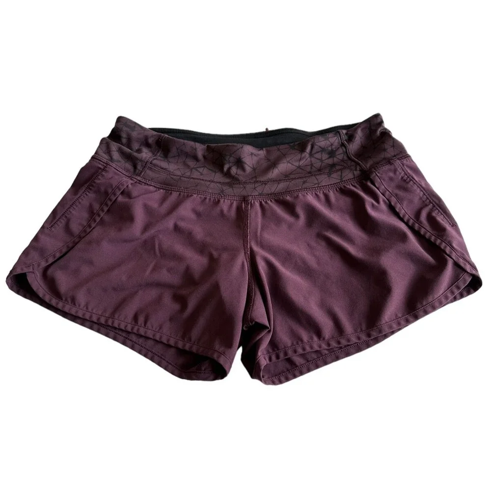 Lululemon Run Times Short 4 Way Stretch 4" Star Crushed Black Cherry Size 4 - Picture 3 of 16